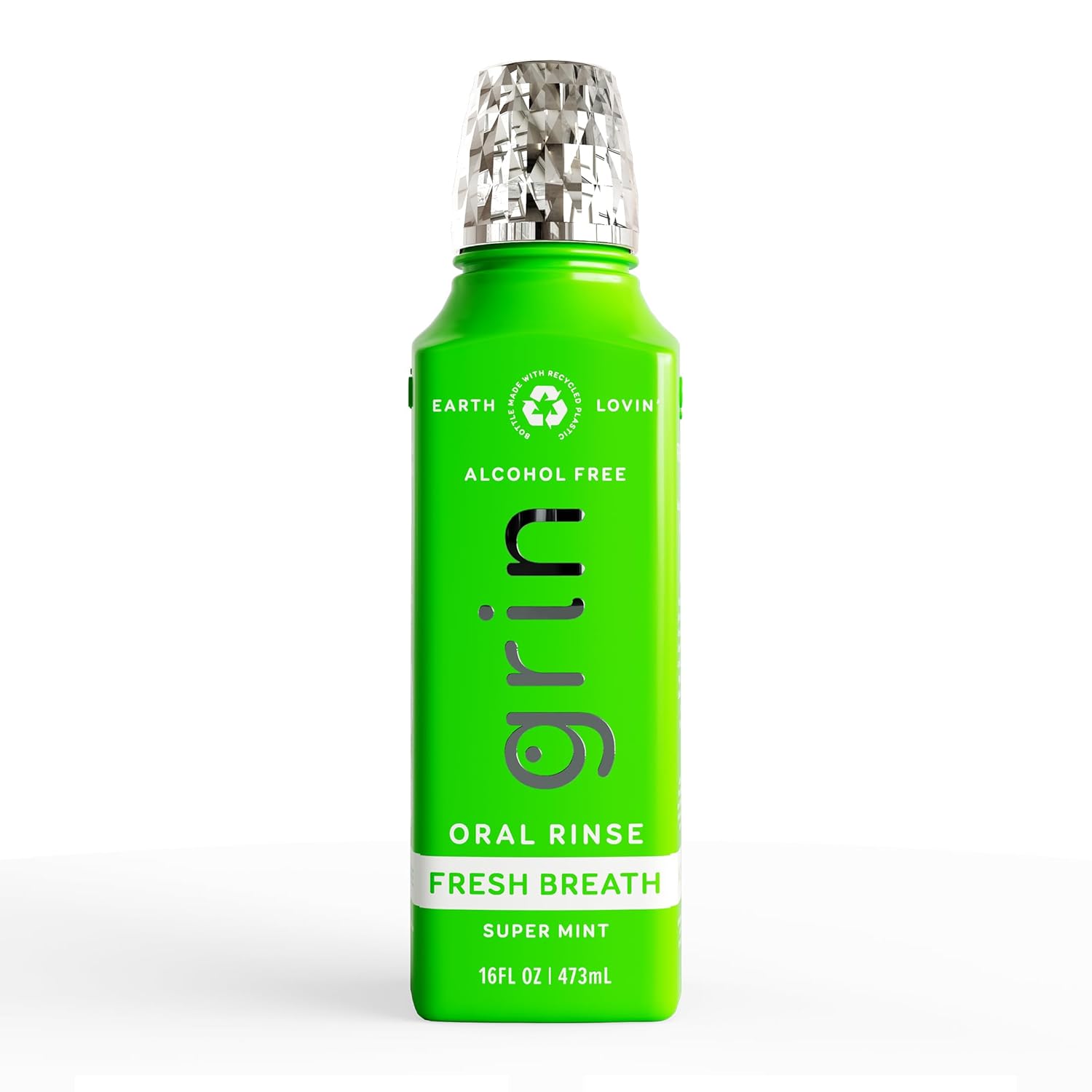 Grin Fresh Breath Oral Rinse, 16 Fl Oz, Fresh Breath Mouthwash, Super Mint Flavored, Alcohol-Free