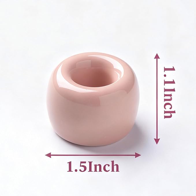 AirMoon Mini Ceramic Toothbrush Holder for Bathroom - Peach Small Countertop Organizer, Easy Clean Toothbrush Stand, Suit for Electric Toothbrush Head, Pens & Coffee Spoon, Pack of 2