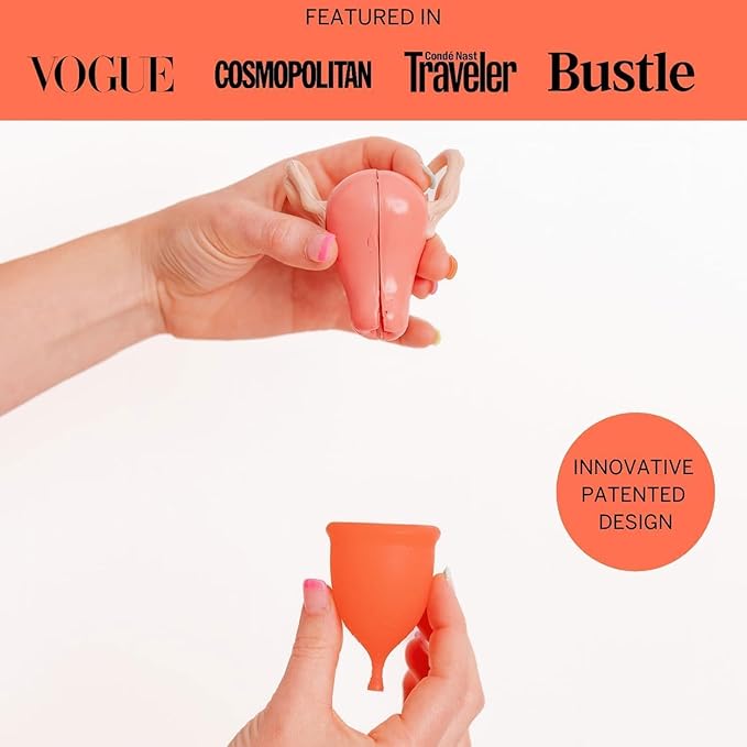 2 Pixie Menstrual Cups - No Metals or Toxins - Ranked 1 for The Most Soft Reusable Period Cups - Wear 12 Hours - 100% Medical-Grade Silicone - Tampon Alternative - Buy One We Give One (Combo)