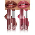 2Pcs Brown&Pink Honey Tinted Lip Stain Lip Balm Lip Gloss Lipstick, Sheer Hydrating Lip Stains Tint, Moisturizing Lip Color for All Skin Tones, Nourishing Lip Balm with a Hint of Natural Black Cherry