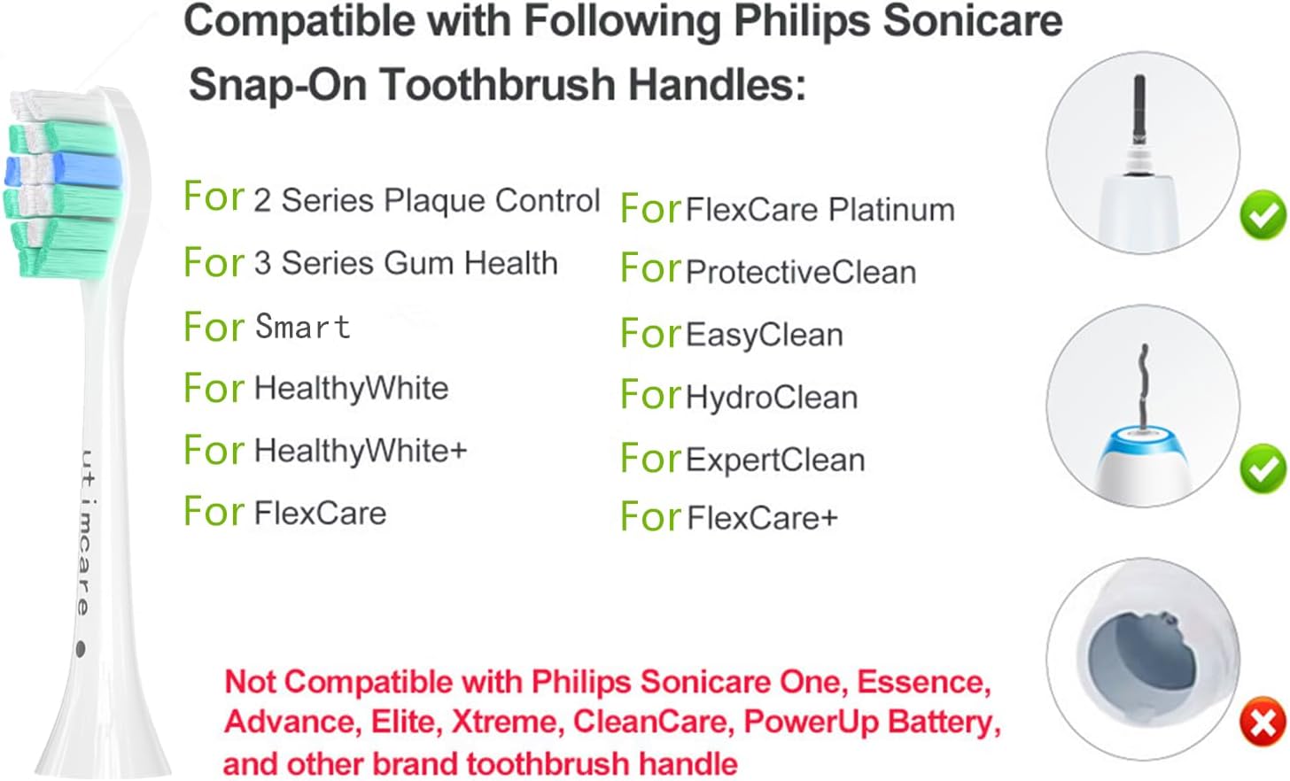 Replacement Toothbrush Heads Compatible with Philips Sonicare Electric Toothbrush, 10 Pack, Refills