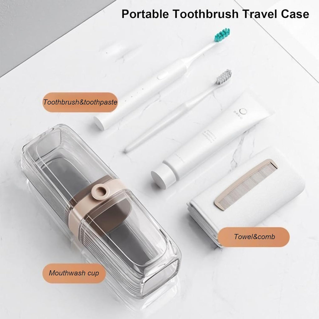 Toothbrush Travel Case Portable Clear Toothbrush Holders with Cover Leakproof Toothbrush & Toothpaste Holder for Traveling School Camping Business Trip Bathroom