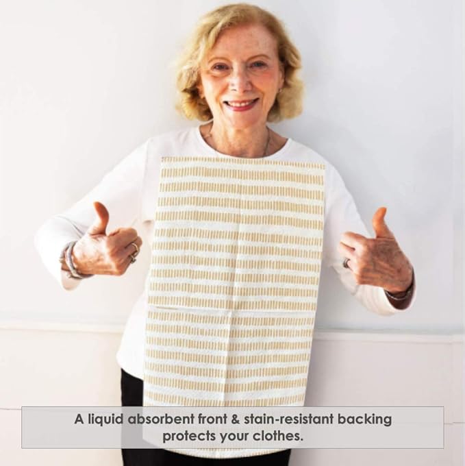 Disposable Bibs for Adults, Kids & Elderly Senior | Adhesive Tab Napkins for Eating, Personal Use, Home Care, Business | Spill Absorbent, Stain Liquid Repellent | Cinnamon Stick, 400 Count