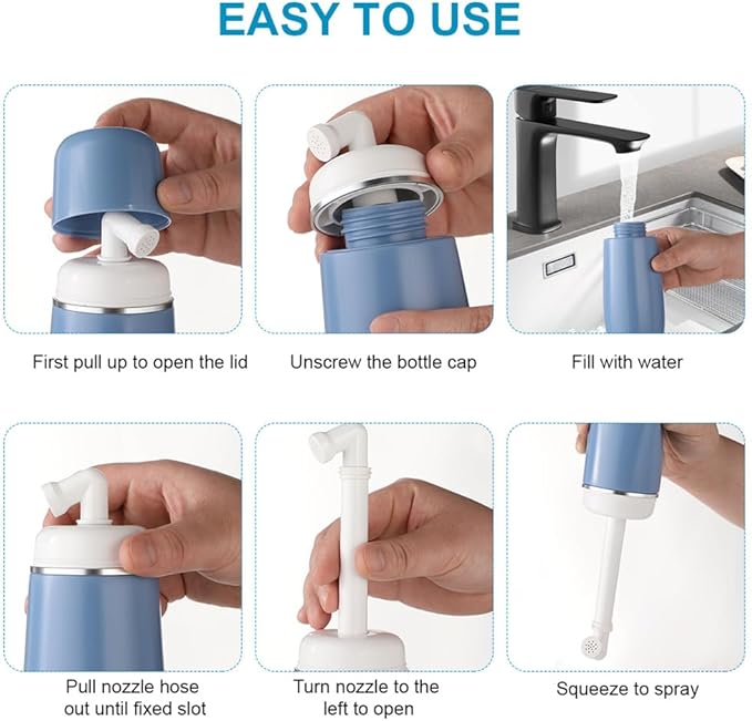 Portable Bidets 400ml Mini Bidet Toilet Water Sprayer Travel Bidet Bottle Peri Bottle for Women Essentials for Postpartum Perineal Care