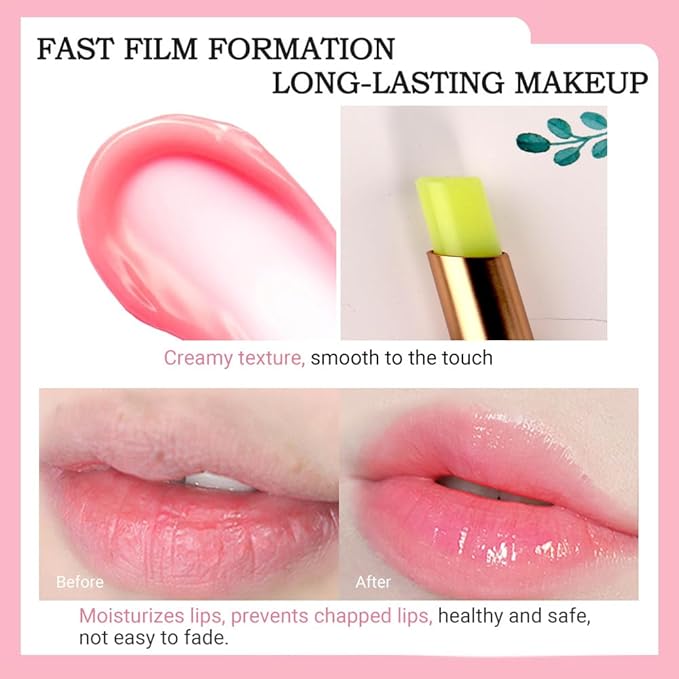 BINGBRUSH Peach Color Changing Lipstick,Moisturizer Long Lasting Lip Care Lip Balm Magic Lip Gloss Lip Tint Stain Gloss Set for Women (1pc Avocado)