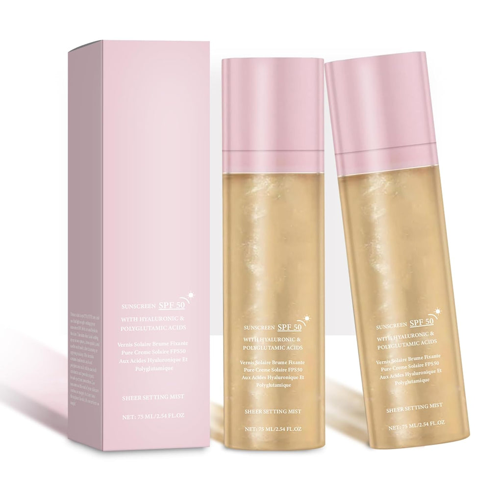 SPF Setting Spray for Face & Body - Sheer Sunscreen Mist SPF 50, Makeup-Friendly Setting Mist with Hydrating Glow, Reef-Safe & Non-Greasy for Beach, Wedding, Daily Wear (2)