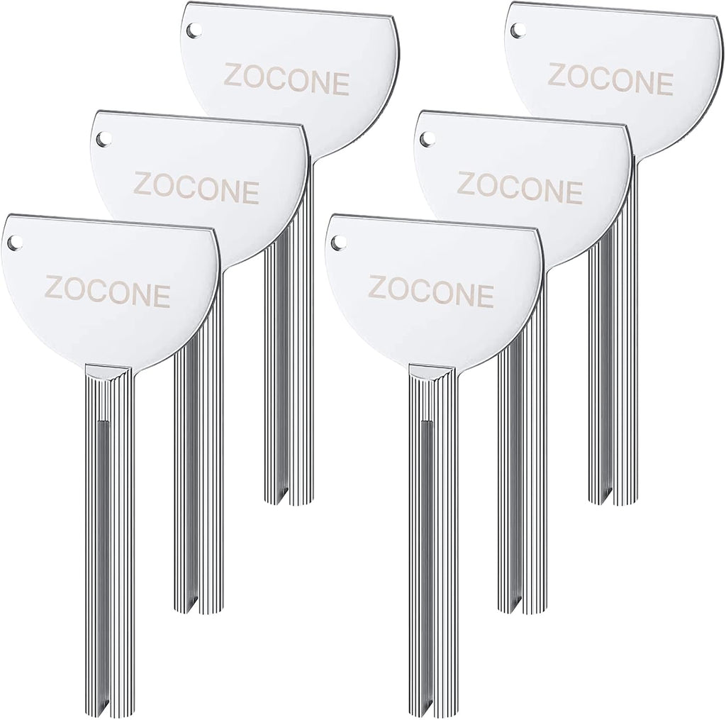 ZOCONE Toothpaste Squeezer, 6pcs Metal Tube Squeezer Key Stainless Steel Toothpaste Roller Tube Wringer for Paint, Cream, Cosmetic and Hair Dye(C)