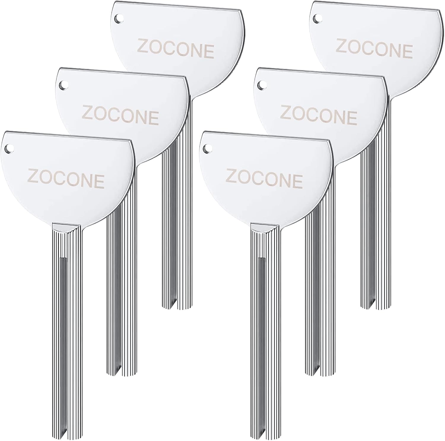 ZOCONE Toothpaste Squeezer, 6pcs Metal Tube Squeezer Key Stainless Steel Toothpaste Roller Tube Wringer for Paint, Cream, Cosmetic and Hair Dye(C)