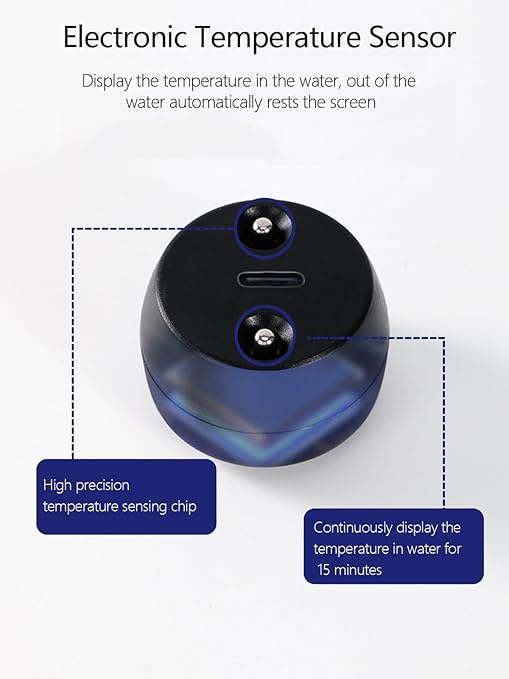 2 Pack Bath Thermometer for Bathtub, Rechargeable Waterproof Floating Water Thermometer for Ice Bath, Pool