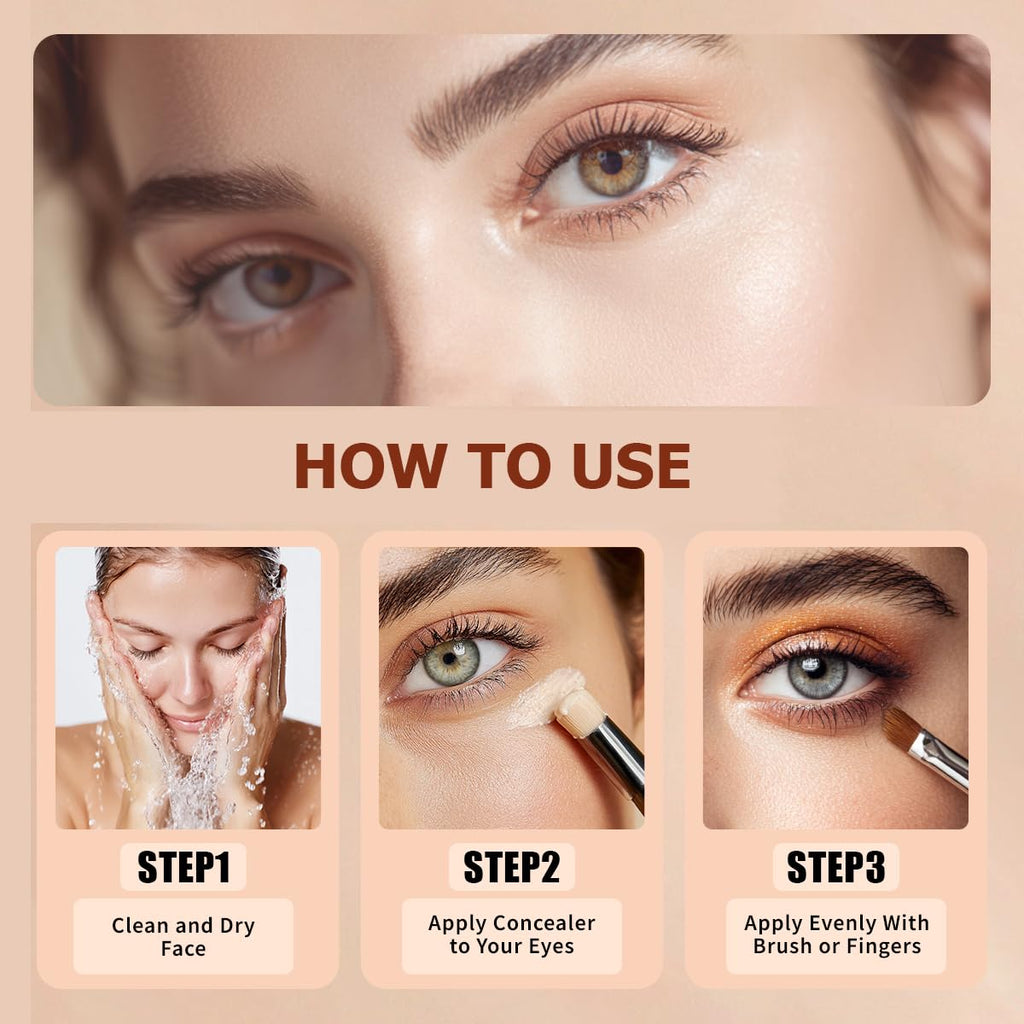 QIC Concealer,Natural Color Correcting Concealer for Women,Full Coverage Makeup for Face Eye Body,Nourishing Makeup for a More Even Complexion (Light Skin Tone, 1.36 Fl Oz)