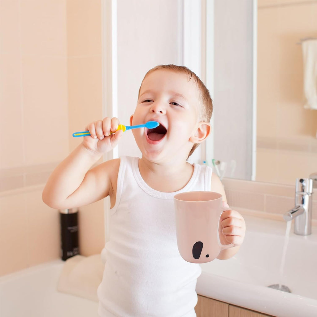 Toothbrush Travel Case, Removable and Portable Toothbrush Holder Cup, Use for Travel, Hiking,Camping, School, Bathroom, Cute and Playful Elephant Styling for Kids and Teens (White)