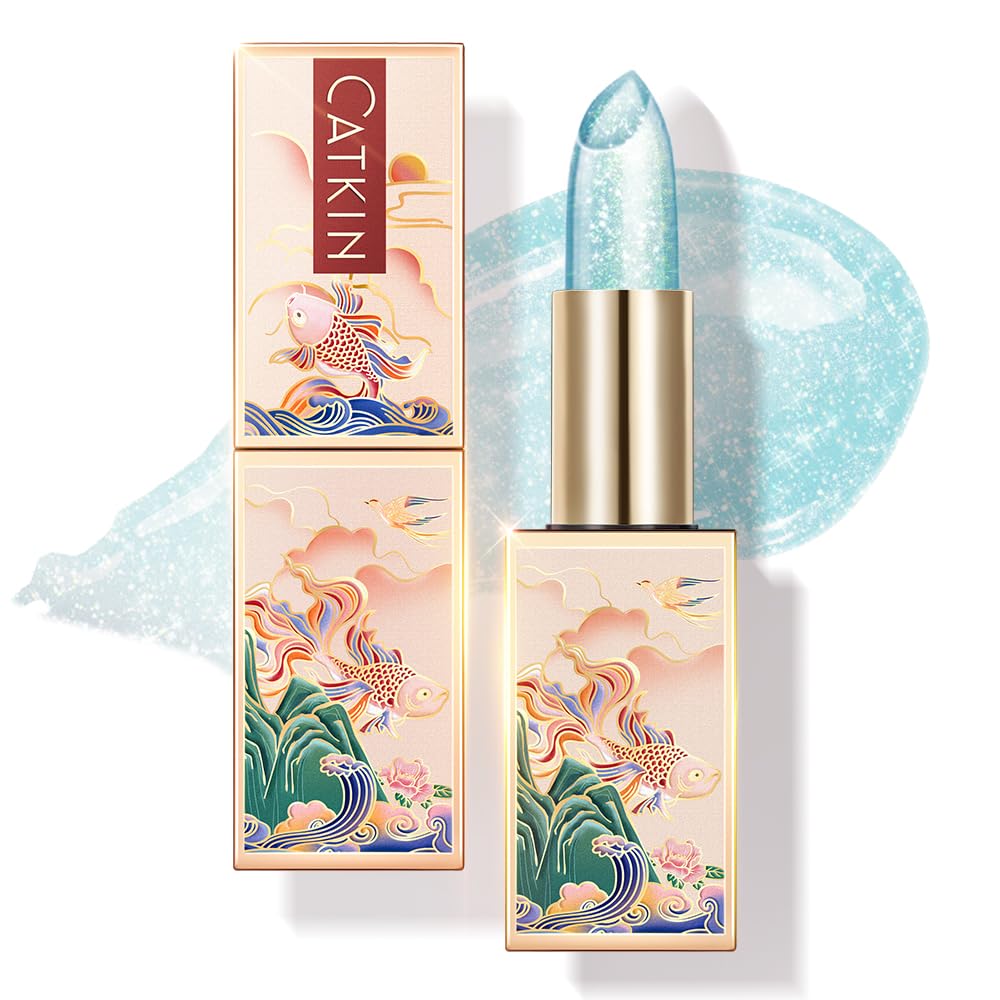 CATKIN Lip Balm Tinted Color Changing Lipstick Ultra Hydrating Lip Moistrurizer Lip Care with Vitamin E Nourishing For Cracked & Dry Lips 0.12 oz C08 Mermaid