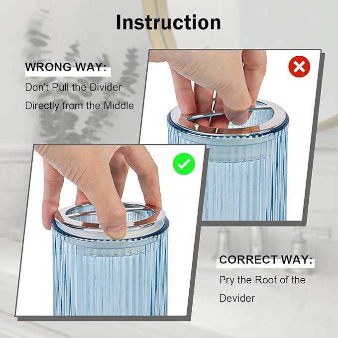 Toothbrush Holders for Bathrooms, 2pcs Glass Toothbrush Holder, 12oz Bathroom Tumbler and Mouthwash Cup, Tooth Brush and Toothpaste Organizer for Bathroom Vanity Countertop (Blue Silver)