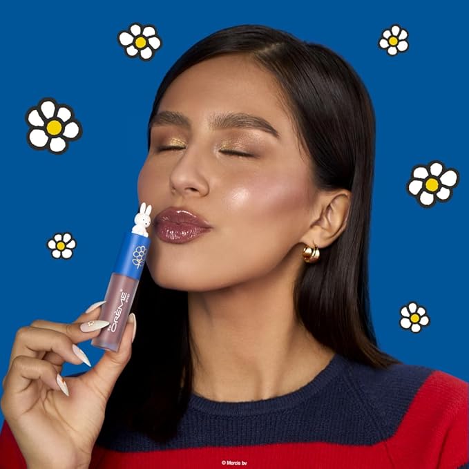 The Crème Shop Miffy Lip Stain, Glossy Finish, Long Wear, Formulated with Jojoba Oil, Sunflower Oil to hydrate, soothe, and moisturize lips, Korean formula - Available in 5 Shades (Fabulous Fig)