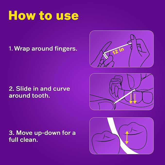 SlimWeave Flat Dental Floss for Tight Teeth & Tight Spaces – Extra Thin, Smooth-Glide, Gentle on Gums, Mint + Xylitol, 3-Pack (50 m Each)