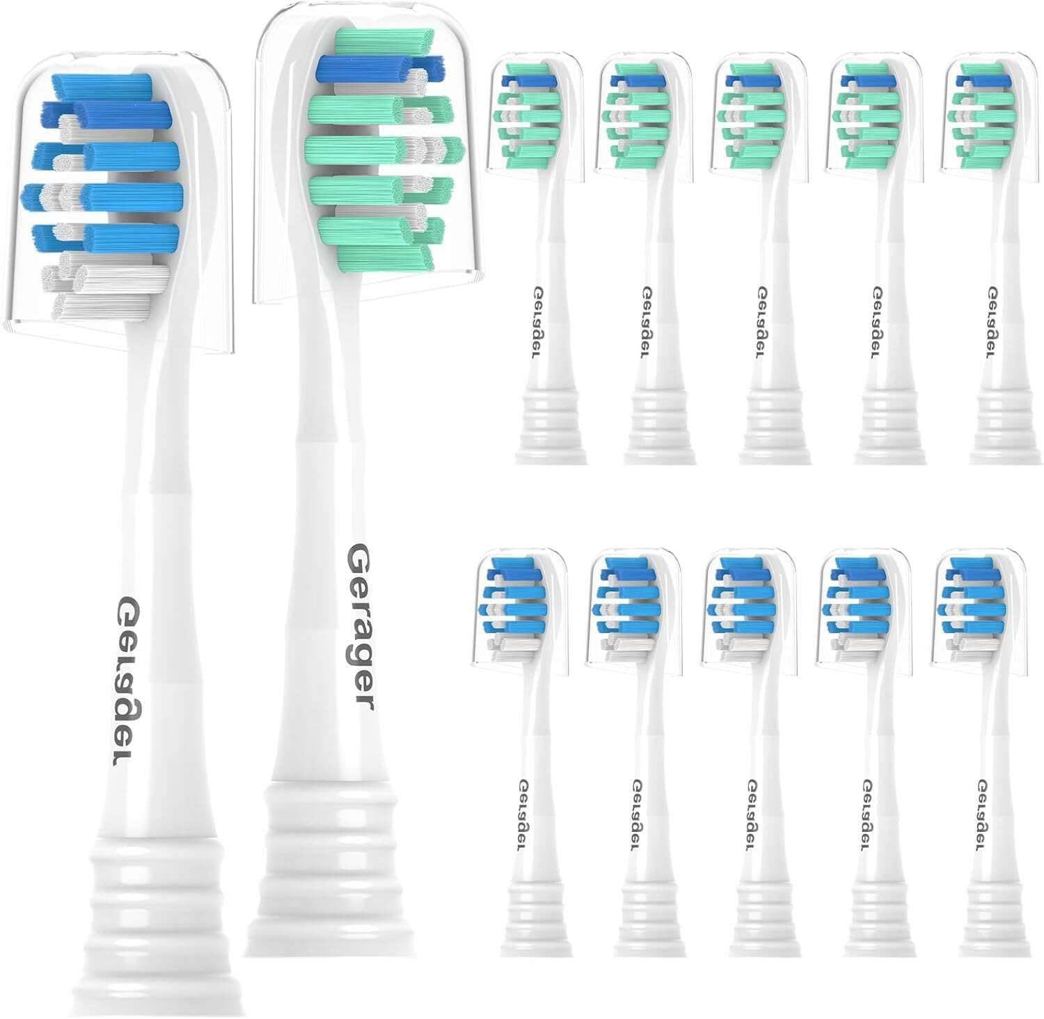 Replacement Heads Compatible with Philips Sonicare Toothbrush C1 C2 C3 A3 W3 G2 G3 4100 5100 6100 1100 2100 3100, Toothbrush Heads Brush Head, 12 White