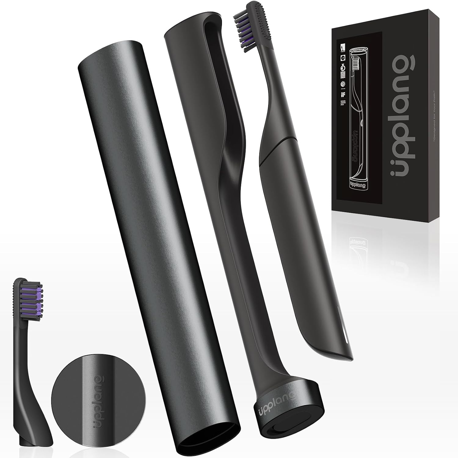 Electric Toothbrush, Portable Travel Sonic Toothbrush with Protective Case USB-C Rechargeable, Neutral Comfort Bristles, Waterproof, Smart Timer, Compact for Daily Use (Slate Gray)