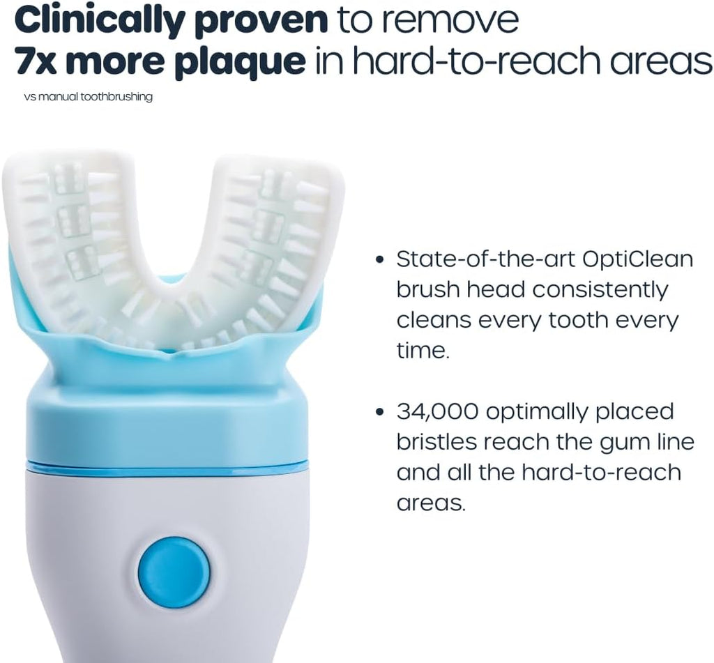 Willo Fully Automatic Kids U-Shaped Electric Toothbrush - 2 Brushing Timers, Deep-Cleans, Consistent Results, Eliminates Brushing Mistakes - Berry Splash (Medium - Kids Ages 8-11 Years)