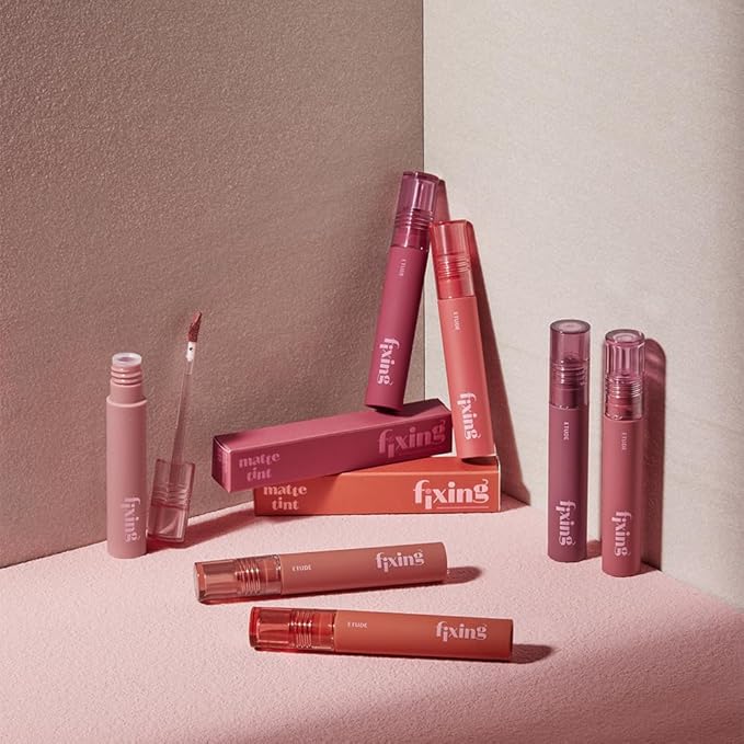 ETUDE Fixing Tint #15 Woody Pink (4g) | Long Lasting High Pigmented Liquid Lipstick | Waterproof Lightweight Matte Finish Lip Stain | Full Coverage | Korean Makeup, Kbeauty