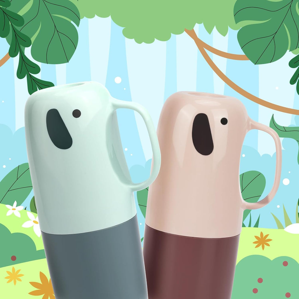 Toothbrush Travel Case, Removable and Portable Toothbrush Holder Cup, Use for Travel, Hiking,Camping, School, Bathroom, Cute and Playful Elephant Styling for Kids and Teens (Blue)