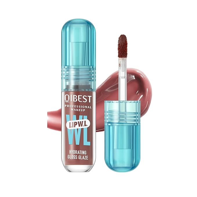 LIP VB Hydrating Gloss Stain – Lip Tint Gloss with 12HR Hydration Long-Lasting Moisture & Shine, Smooth Lip Stain with Glossy Finish, Non-Sticky, Rich Color for All Skin Tones (06# Mocha Nude, 1)