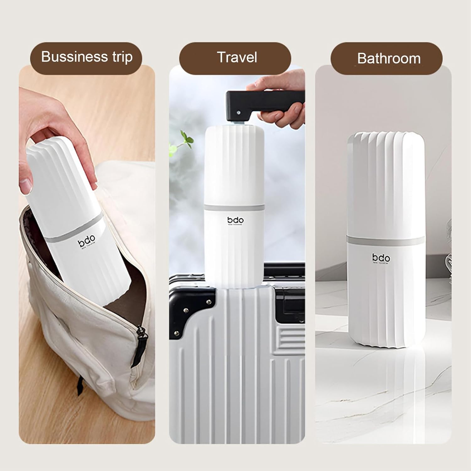 Toothbrush Travel Case Portable Toothbrush Holders with Cover Leakproof Toothbrush & Toothpaste Holder for Traveling School Camping Business Trip Bathroom