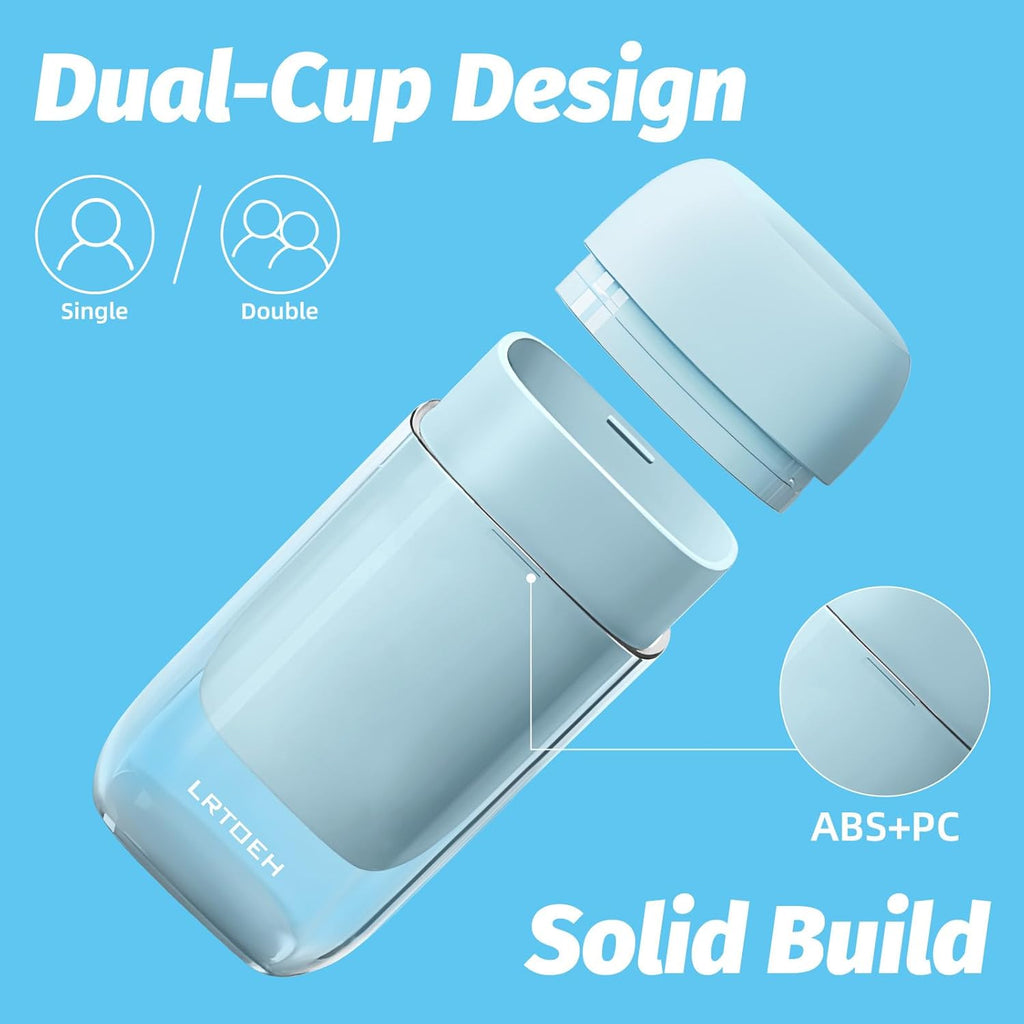 Travel Toothbrush Case, Mini Wash Cup with Foldable Toothbrush, Portable Rinse Cups with Cover, Compact Size Toothbrushes Holder for Camping, Business, Gym, Hiking(Blue)