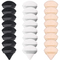 24 Pieces Powder Puff, Triangle Makeup Puff Cotton Powder Face Washable Body Powder Puff for Loose Powder Body Cosmetic Foundation Sponge Makeup Tool (8B8W8N)