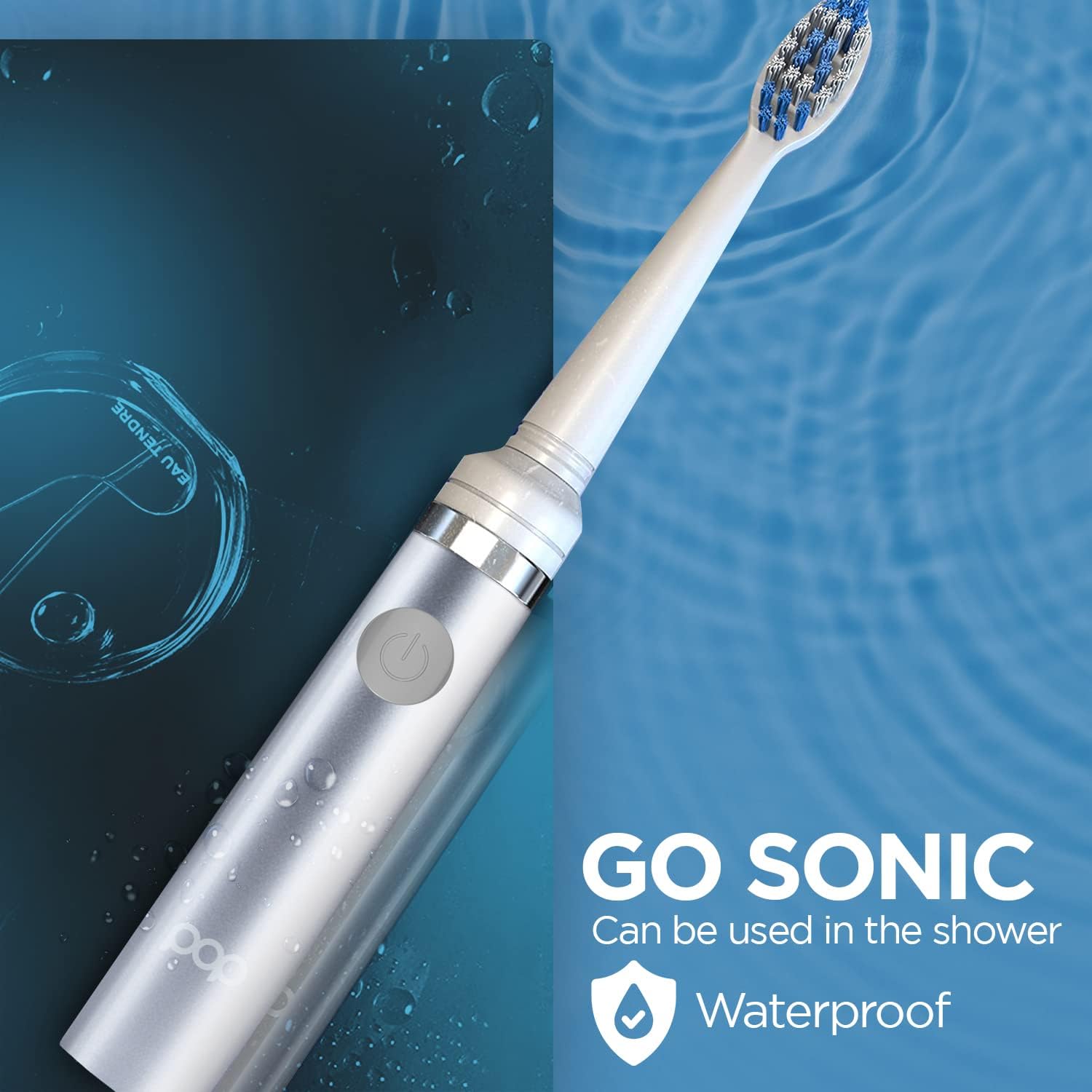 Pop Sonic Electric Toothbrush (Metallic Silver) - Travel Toothbrushes w/AAA Battery | Kids Electric Toothbrushes with 2 Speed & 15,000-30,000 Strokes/Minute, Dupont Nylon Bristles