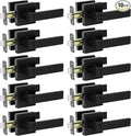 10 Pack Black Door Handle Interior Privacy Door Levers Set, Keyless Square Door Knob Lock for Bedroom or Bathroom, Heavy Duty Door Handles with Reversible Handle for Left Right Sided Doors