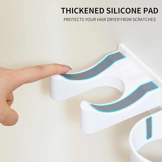 Hair Tool Organizer, Hot Tools Organizer Wall Mount White, Aluminum Hair Tool Organizer Wall Mount, Wall Mounted Hot Tool Organizer with 2 Stainless Steel Cups for Bathroom & Vanity Storage CHOCHYAH