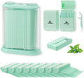 Himgy Mint Whitening Dental Floss Picks, 614 Ct Twin-Line Flossers with Toothpick, Family Oral Care Kit with 3 Travel Cases & 1 Refillable Dispenser, Fresh Mint, Shred-Resistant