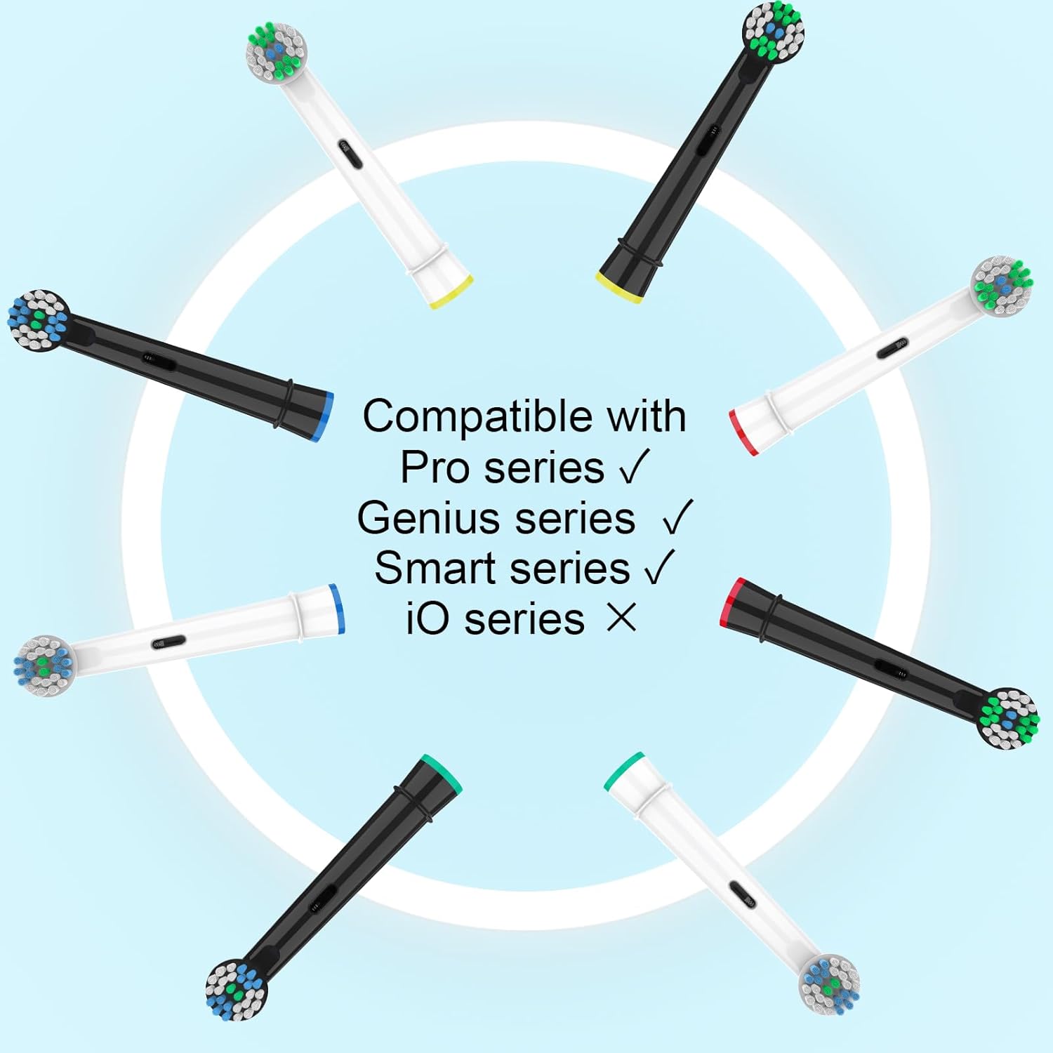 Replacement Toothbrush Heads Compatible with Oral B Pro 1000 Electric Toothbrush,Replacement Brush Heads Refill for Genius X,Smart 1500,Pro 5000,16 Count