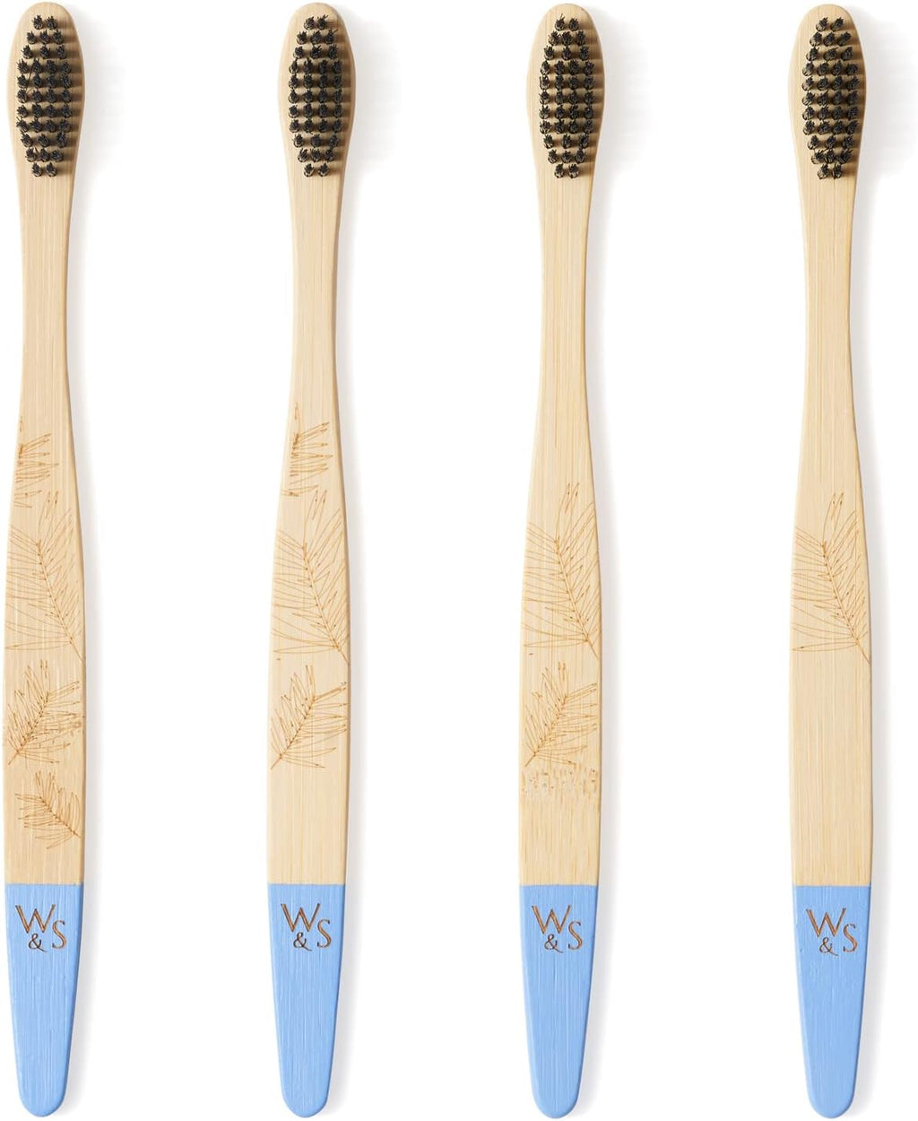 Wild & Stone | Firm Bristle Organic Bamboo Toothbrush | Four Handle Patterns | Firm Fibre Bristles | 100% Biodegradable Handle | Vegan Eco Friendly Bamboo Toothbrushes