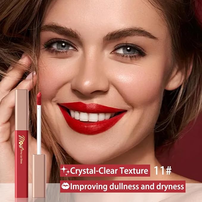 Lip Stain Hydrating High Shine – Lightweight Non-Sticky Glossy Lip Tint, Mirror Shine Moisturizing Lip Makeup for Plump & Full Lips, Long-Lasting Rich Color Lip Glaze, Soft Smooth Lip Gloss 11#