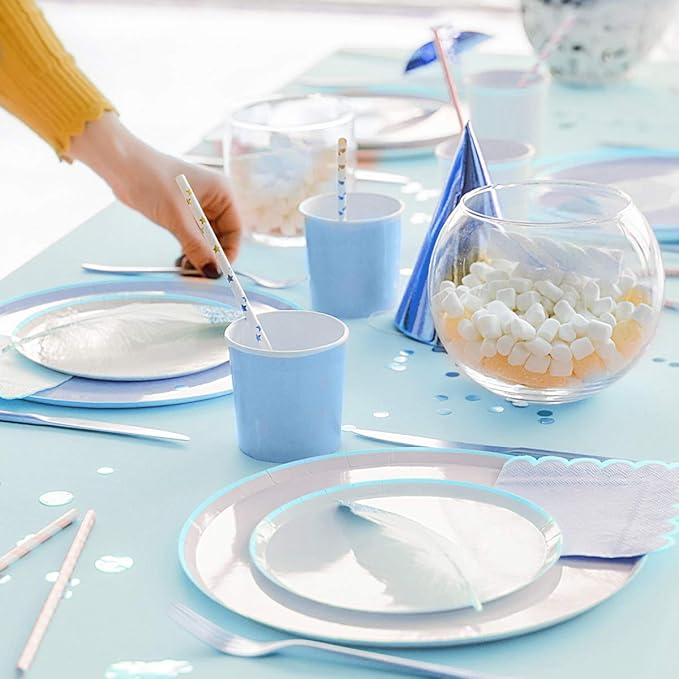 Turbo Bee 600 Pack 3 oz Disposable Paper Cups,Hot/Cold Beverage Drinking Cup,Small Blue Paper Cups for Bathroom and Mouthwash