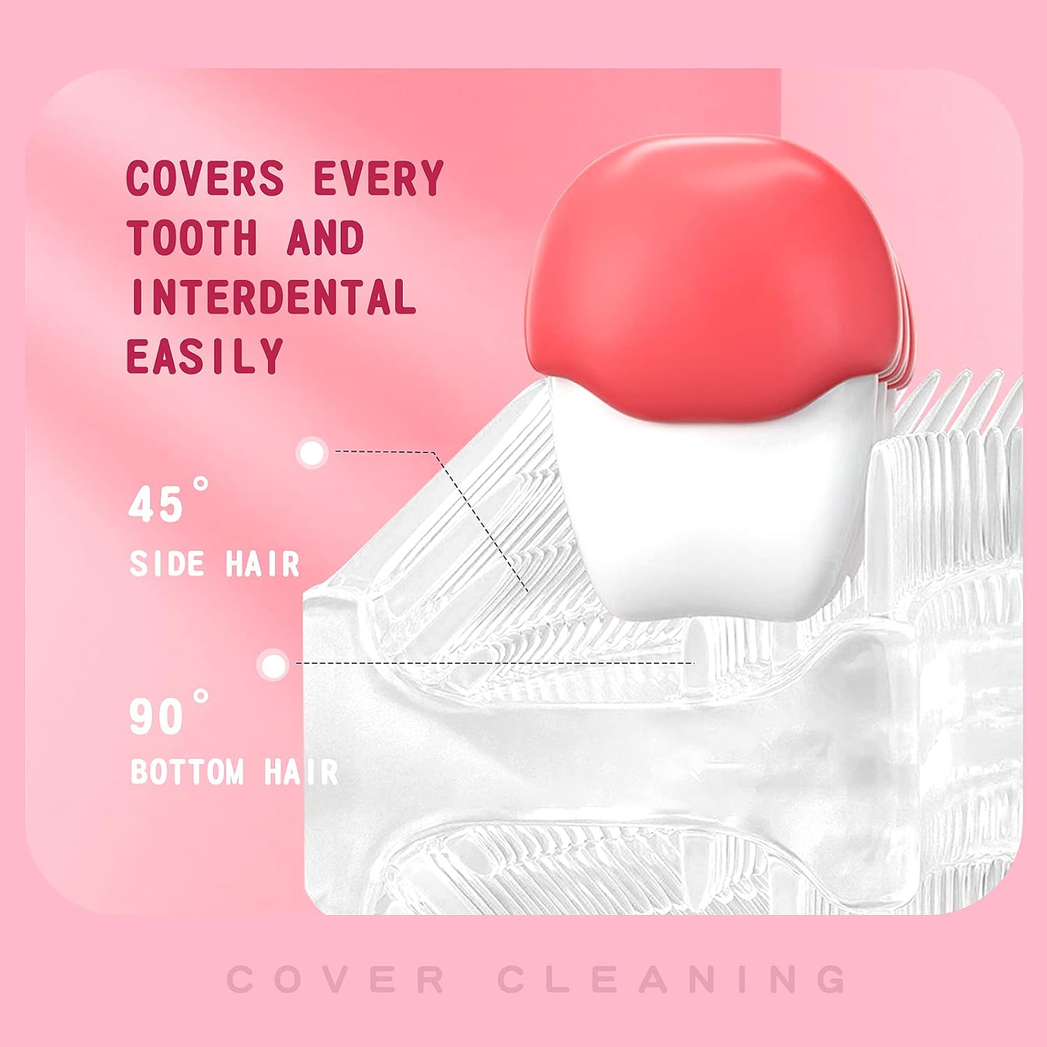 Kids U Shaped Electric Toothbrush with 4 Brush Heads, Sonic Toothbrush Kids with 5 Modes, Cartoon Dinosaur 360-Degree Cleaning IPX7 Waterproof Design (6-12 Age (Pink))