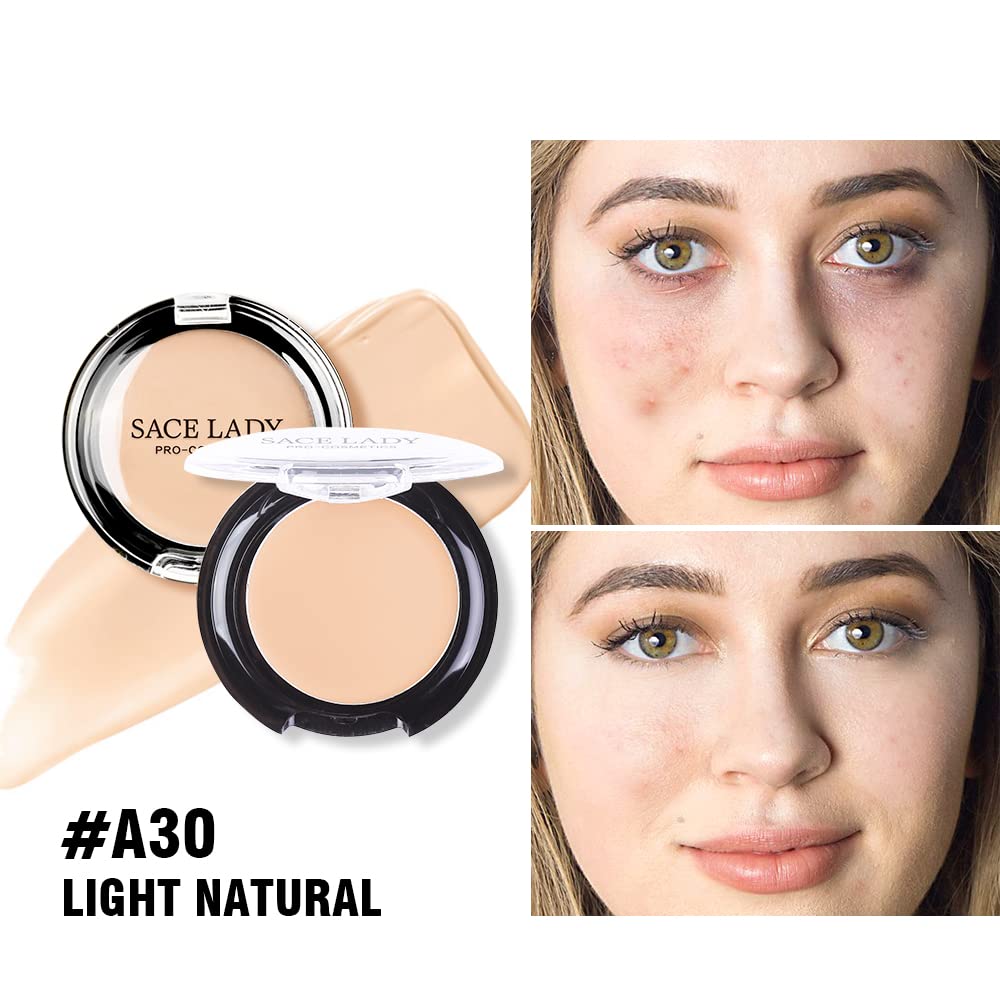 3 Pack Full Coverage Concealer Cream Makeup, Waterproof Matte Smooth Concealer Corrector for Dark Spot Under Eye Circles/Blemishes (3×5g/0.18Oz, #30 Light Natural)