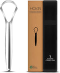 HOKIN Tongue Scraper for Adults with Travel Case (1Pcs Oral Care Pack) - 100% Metal Spoon Shaped Tongue Cleaner, Tough Scraper for Oral Hygiene