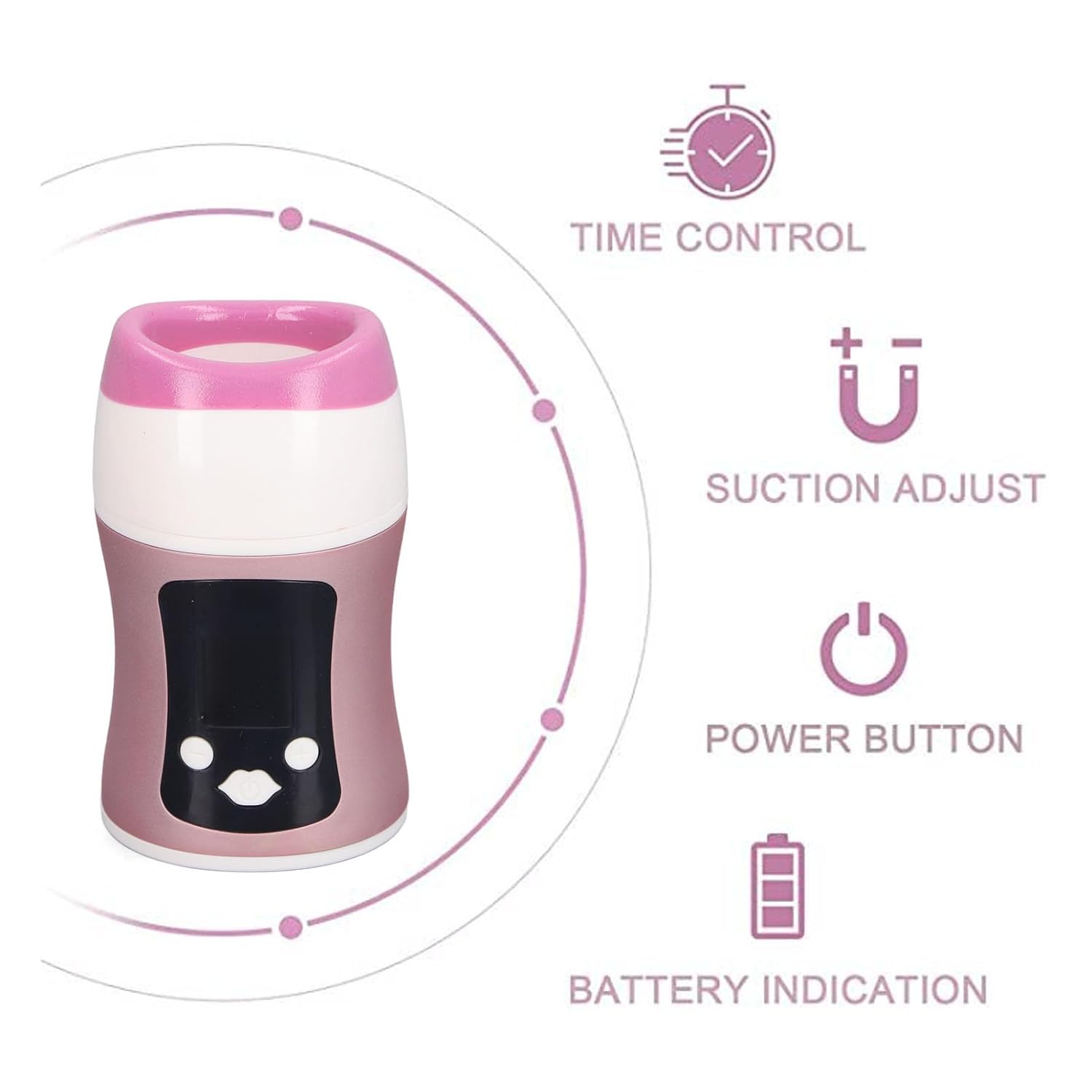 Pyhodi Electric Lip Plump Device, Fuller Lips, Portable, Time and Suction Adjusting, Gentle and Effective, Built in Battery, for Makeup