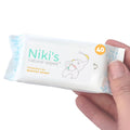 Niki's Natural Pocket Baby Wipes | Organic Baby Wipes Sensitive | Made with Manuka Honey and Coconut Oil, Unscented | EWG Verified | 320 Wipes (40 Pack x 8 Count Wipes)