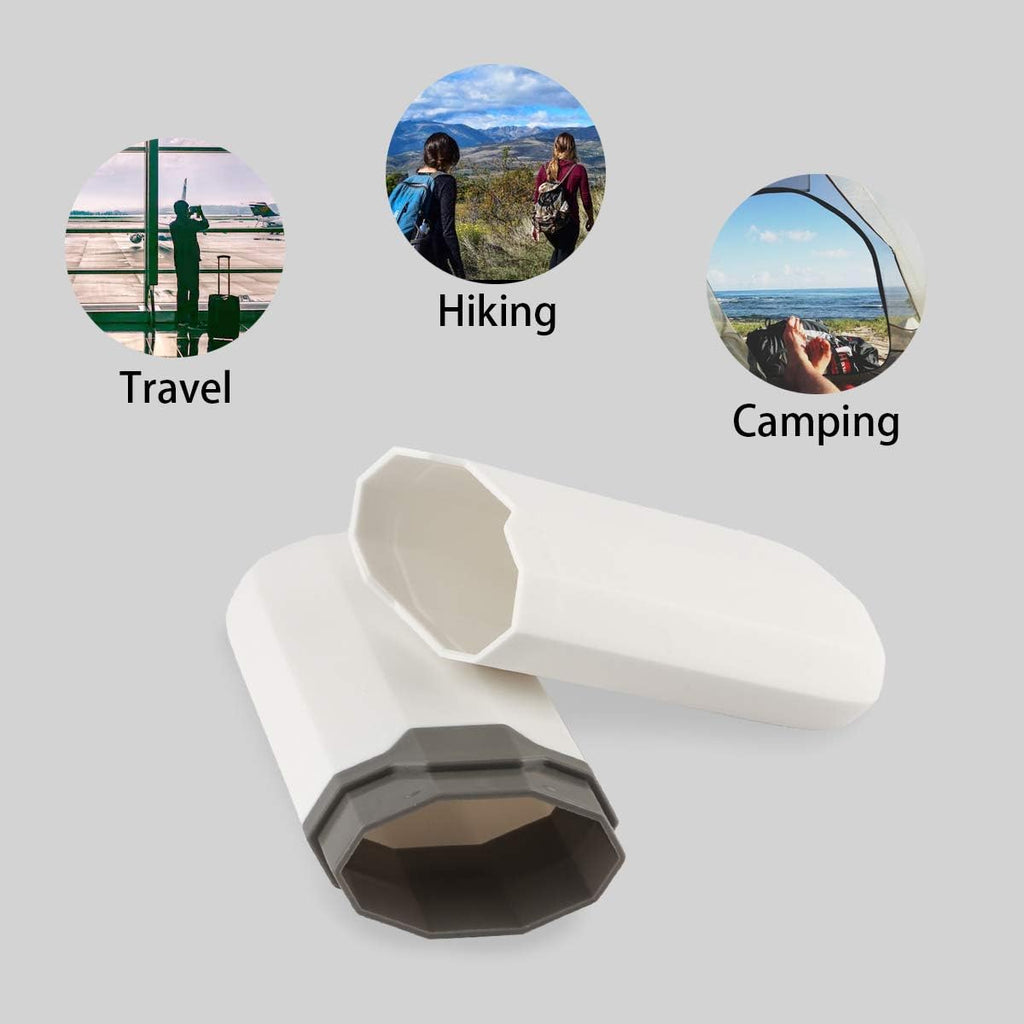 Yeeco Toothbrush Case 2 Pack, Plastic Travel Toothbrush Holder, White, 7.9'2.1'1.2' Portable