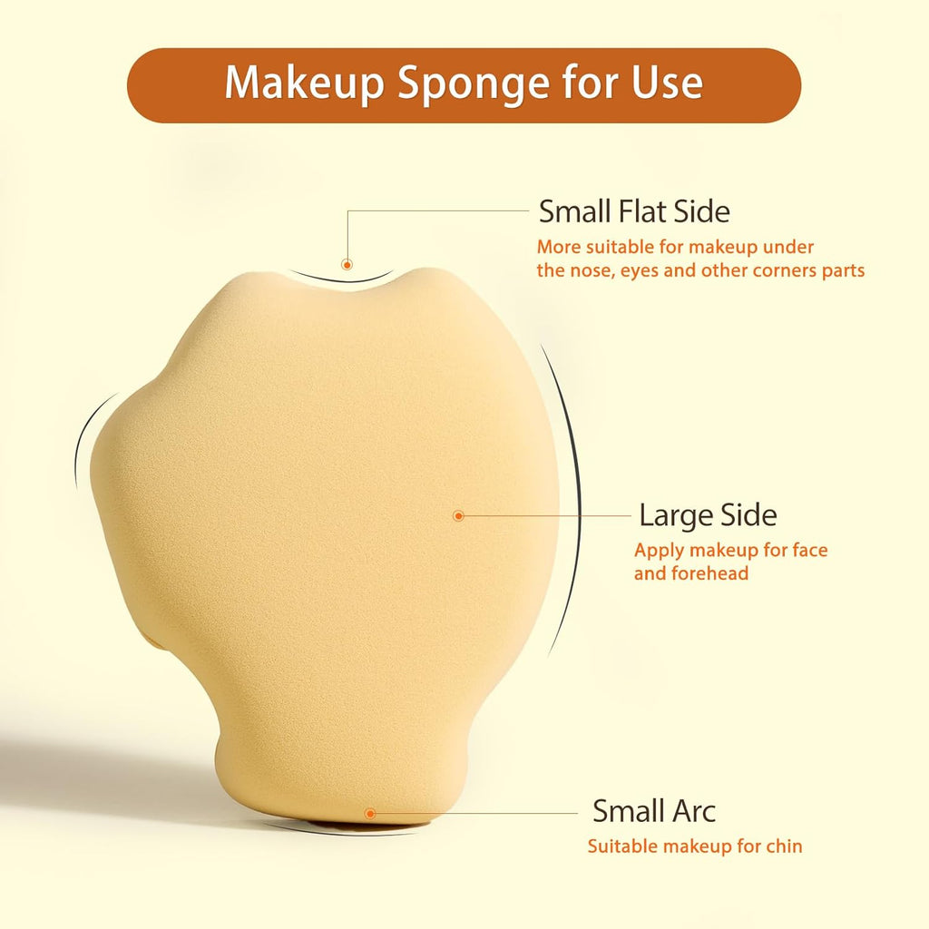 Makeup Sponge Set For Foundation Concealer, Triangle Powder Puff Soft Sponges Blender, Latex Free Blender Sponge For Liquid, Cream, and Powder Seamless & Flawless Makeup (Yellow)