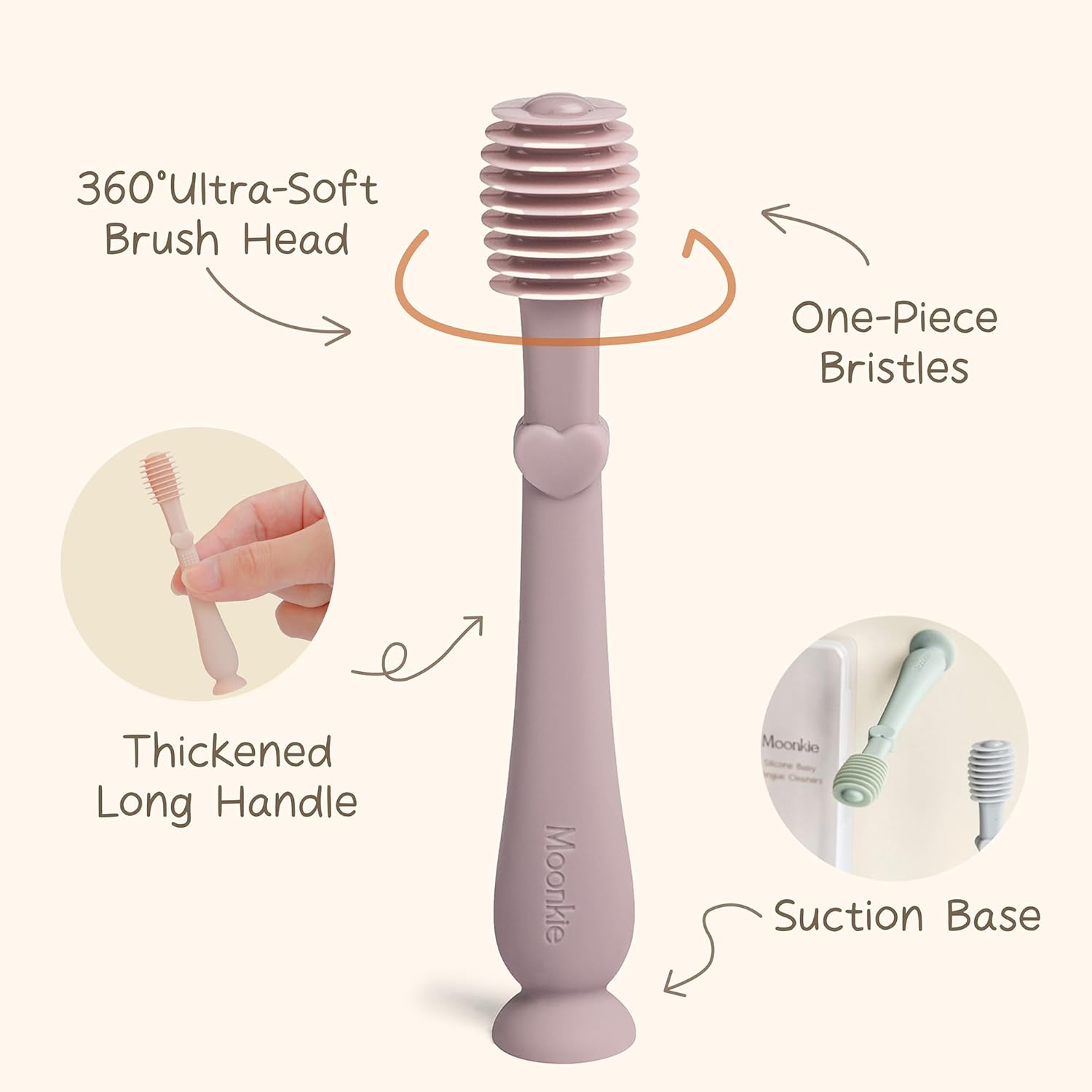 Moonkie Baby Finger Toothbrush Tongue Oral Cleaner Kit for 3 Months +, 2 Pcs (Mint)