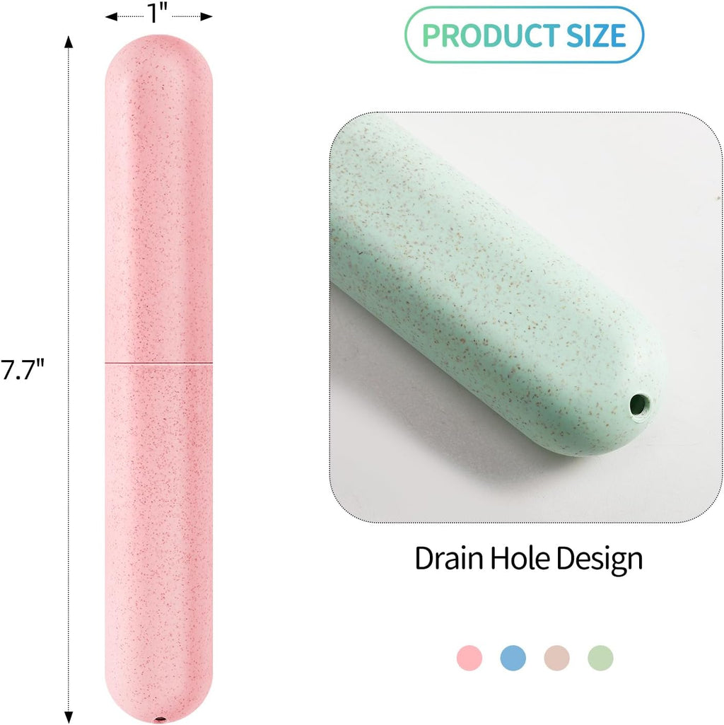 28 Pack Travel Toothbrush Holder,Travel Toothbrush Case,Portable Breathable Toothbrush Container,Dust-Proof Plastic Toothbrush Holders for Travel Camping Trips School Home(4 Colors)