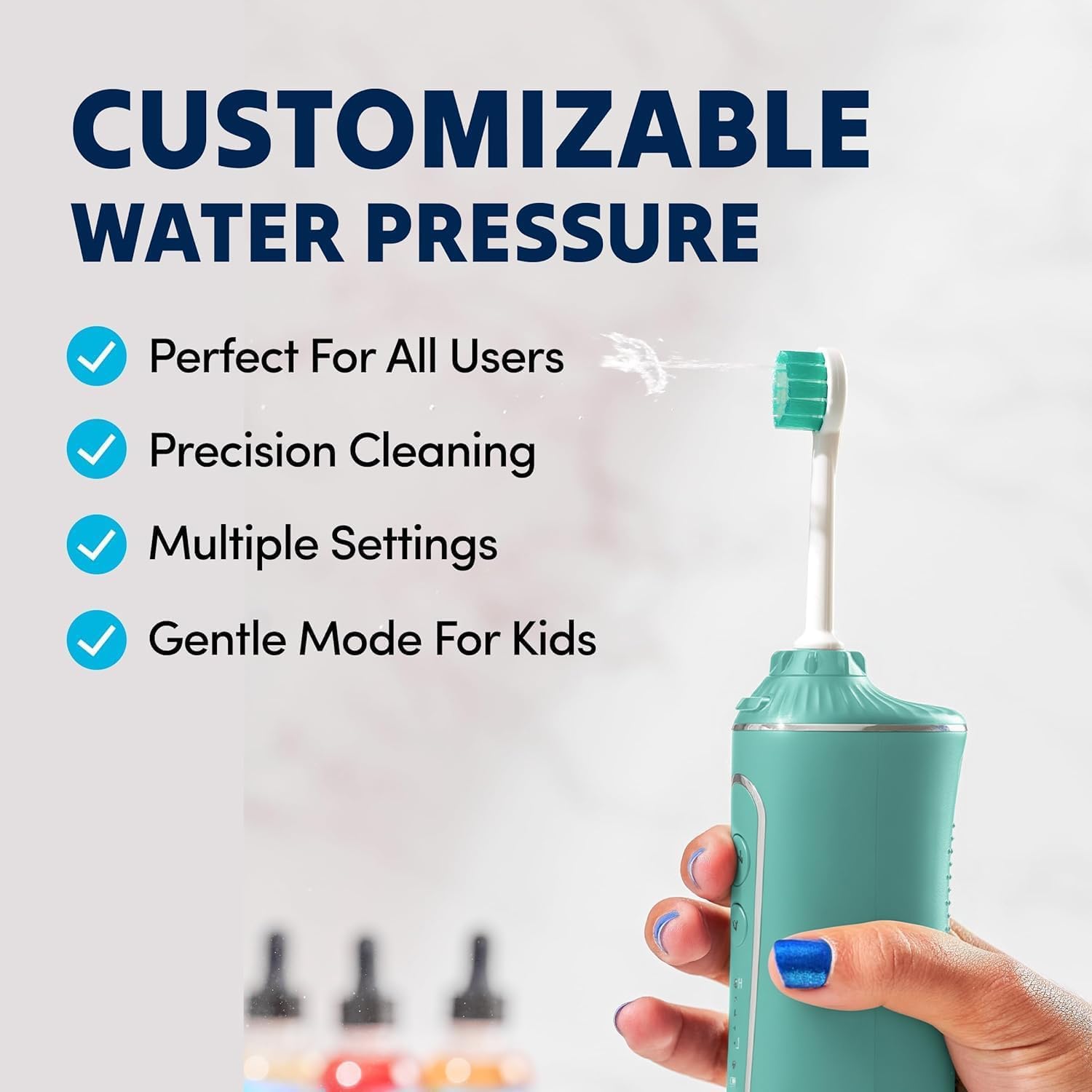 Professional Water Flosser - Advanced Dental Care for a Healthier Mouth, Gum, and Teeth - IPX7 Waterproof Oral Irrigator | 7 Replacement Tips, Travel-Friendly, Rechargeable - Oral Hygiene (Green)