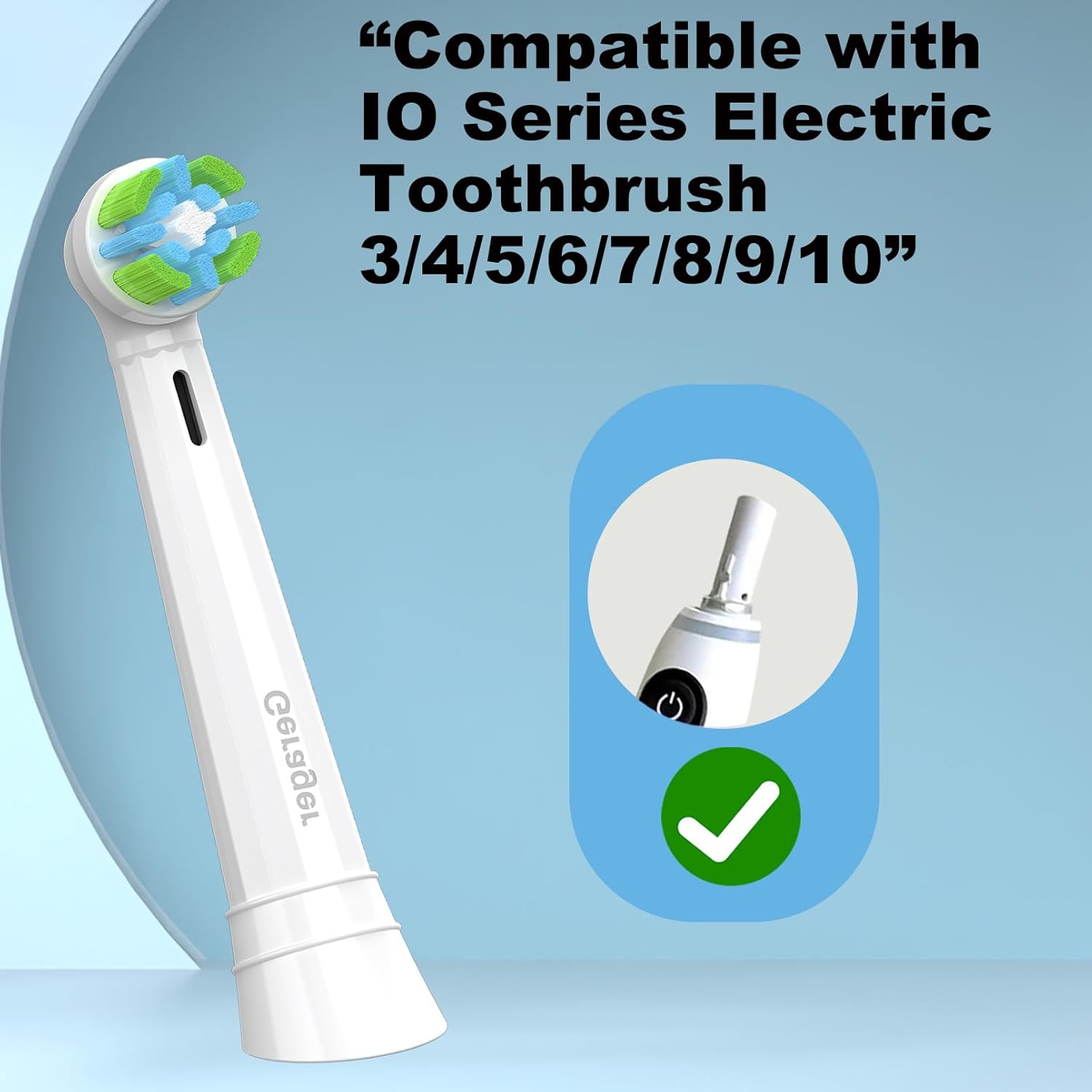 8 Pack Toothbrush Replacement Heads Compatible with Oral B iO, Toothbrush Heads Compatible with Oral B iO 3 4 5 6 7 8 9 10 Series Electric Toothbrushes, Black/White