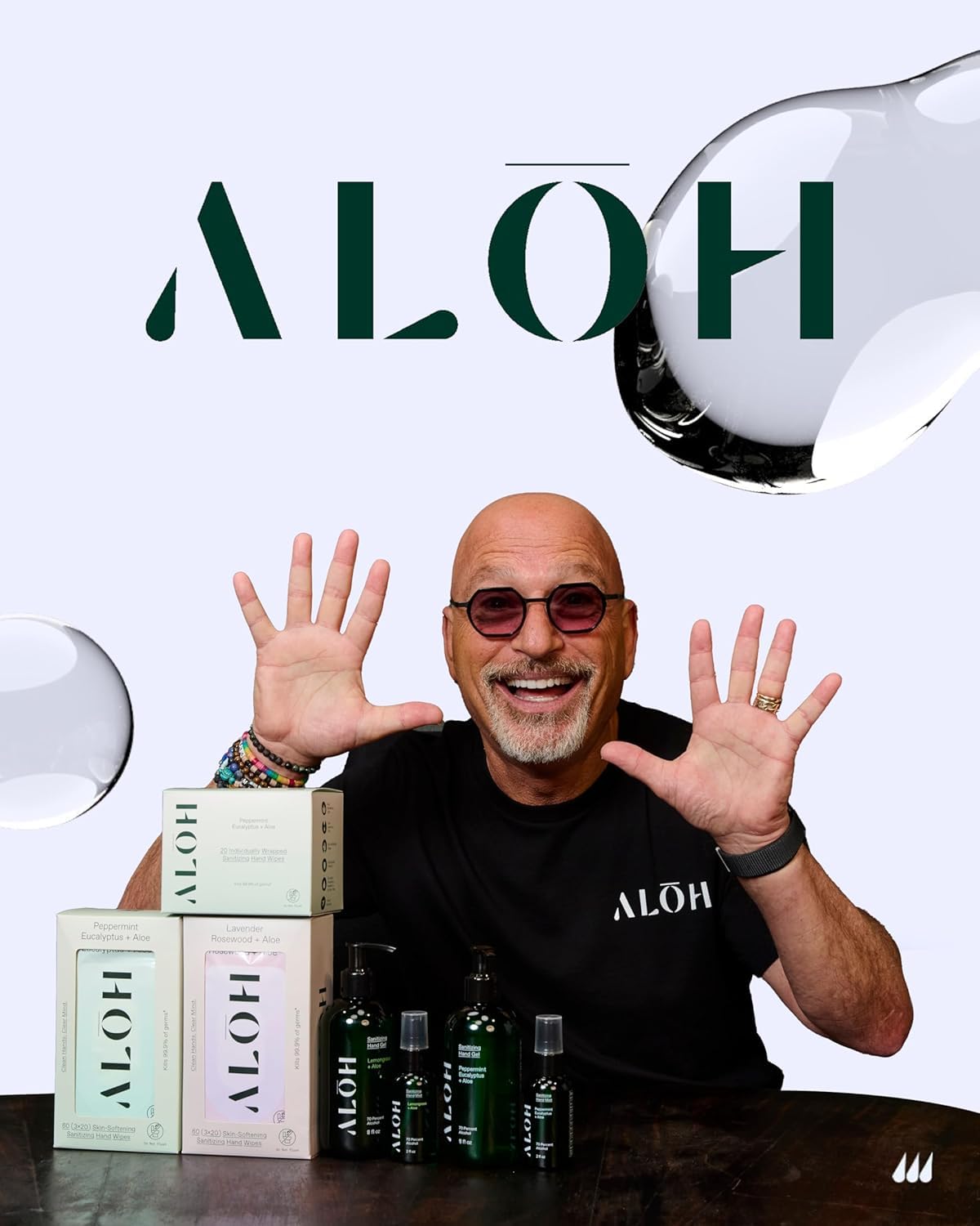 ALŌH Skin - Softening Sanitizing Hand Wipes – Lavender Rosewood + Aloe - 1 Box of 500ct Individually Wrapped Wipes