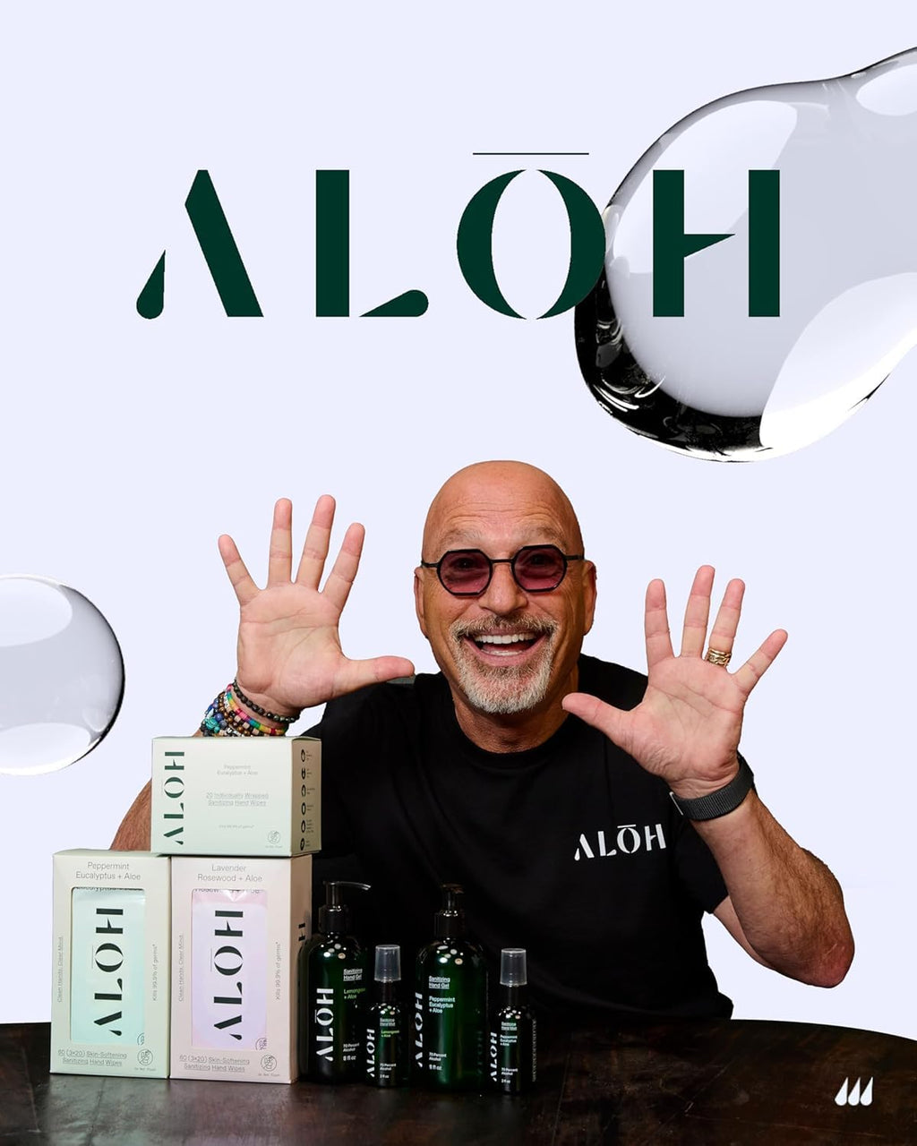 ALŌH Skin - Softening Sanitizing Hand Wipes – Peppermint Eucalyptus + Aloe - 1 Box of 500ct Individually Wrapped Wipes