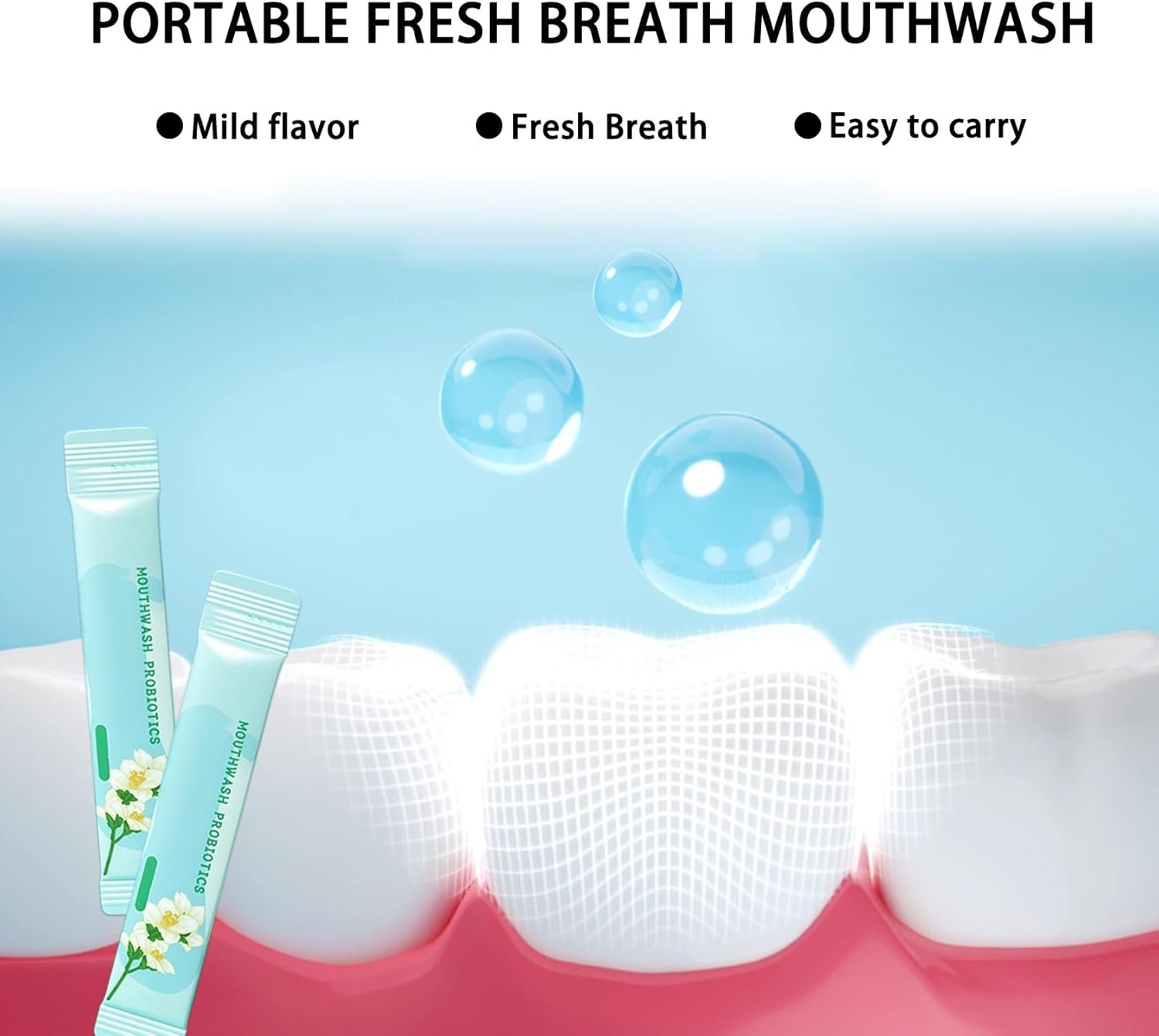 60PCS Travel Size Mouthwash,Portable Mini Mouthwash,Long-Lasting Freshness Travel Mouth Wash for Oral Care A42